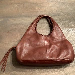 BANANA REPUBLIC pebbled leather hobo with braided leather handles